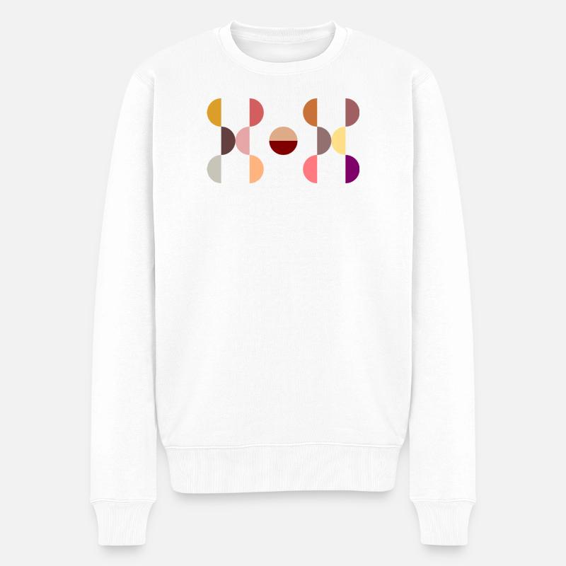 Stylisches und modernes Kreisdesign DOT - Männer Premium Bio Pullover - Weiß