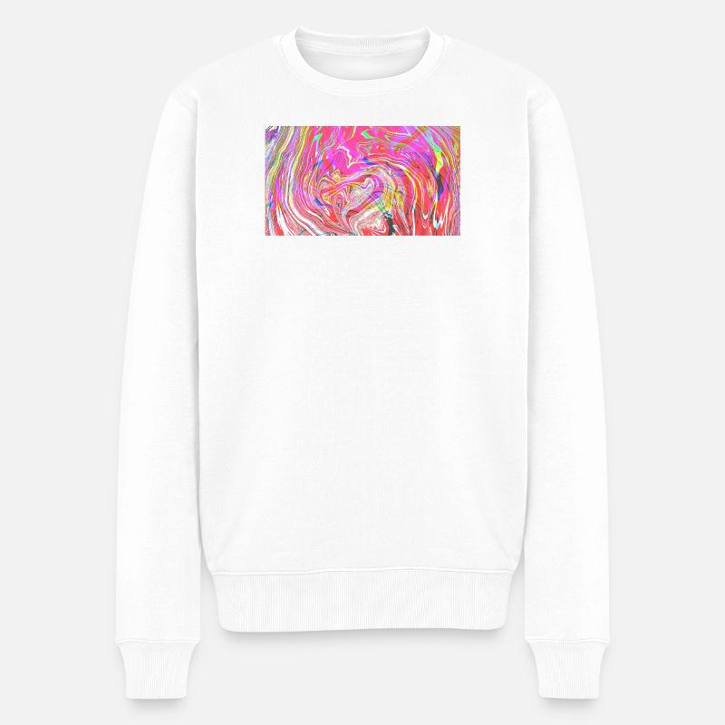 Farbrausch Wirbelkunst - Männer Premium Bio Pullover - Weiß
