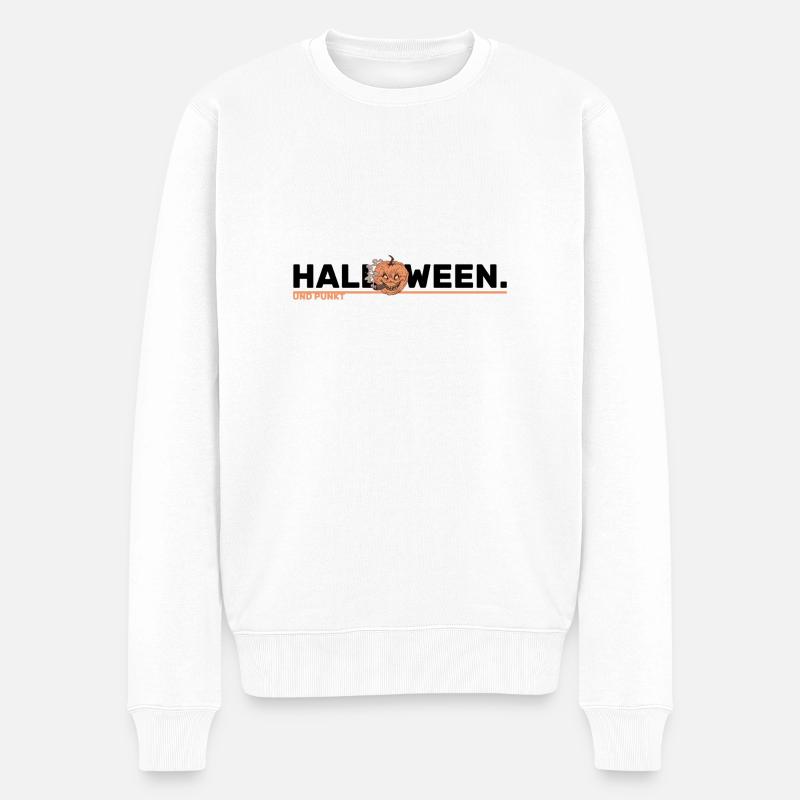 Halloween und Punkt - Männer Premium Bio Pullover - Weiß