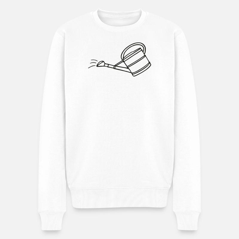 Gießkanne Metall, einfarbig - Männer Premium Bio Pullover - Weiß