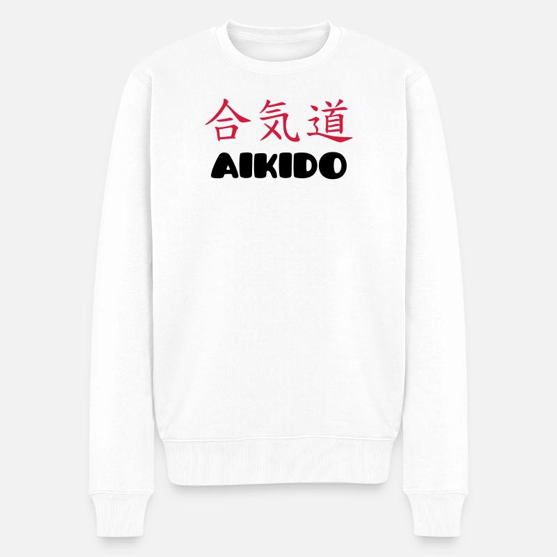 Aikido (V) - Männer Premium Bio Pullover - Weiß