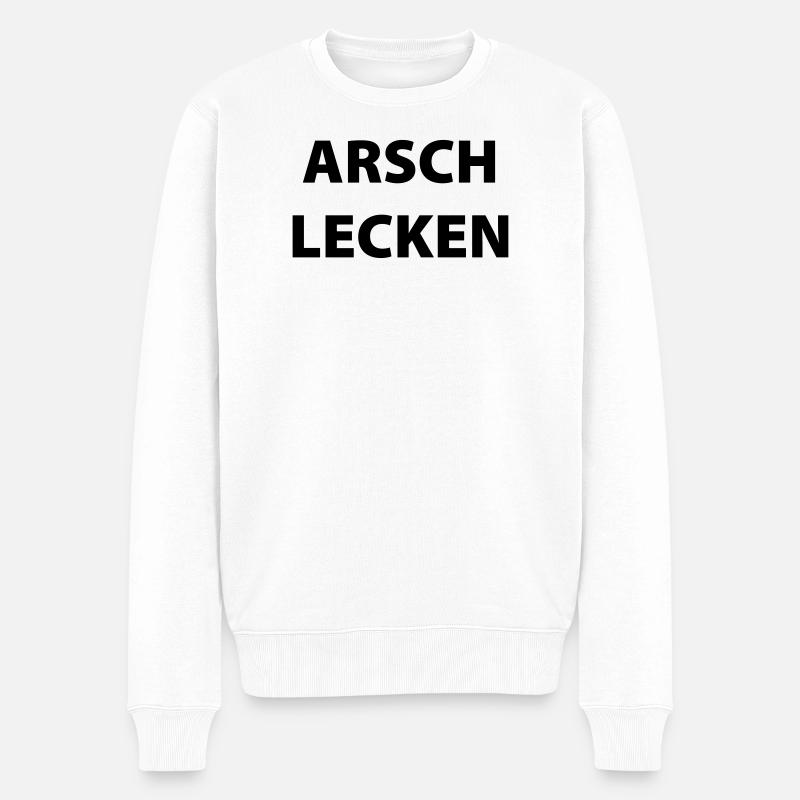 ARSCH LECKEN - Männer Premium Bio Pullover - Weiß