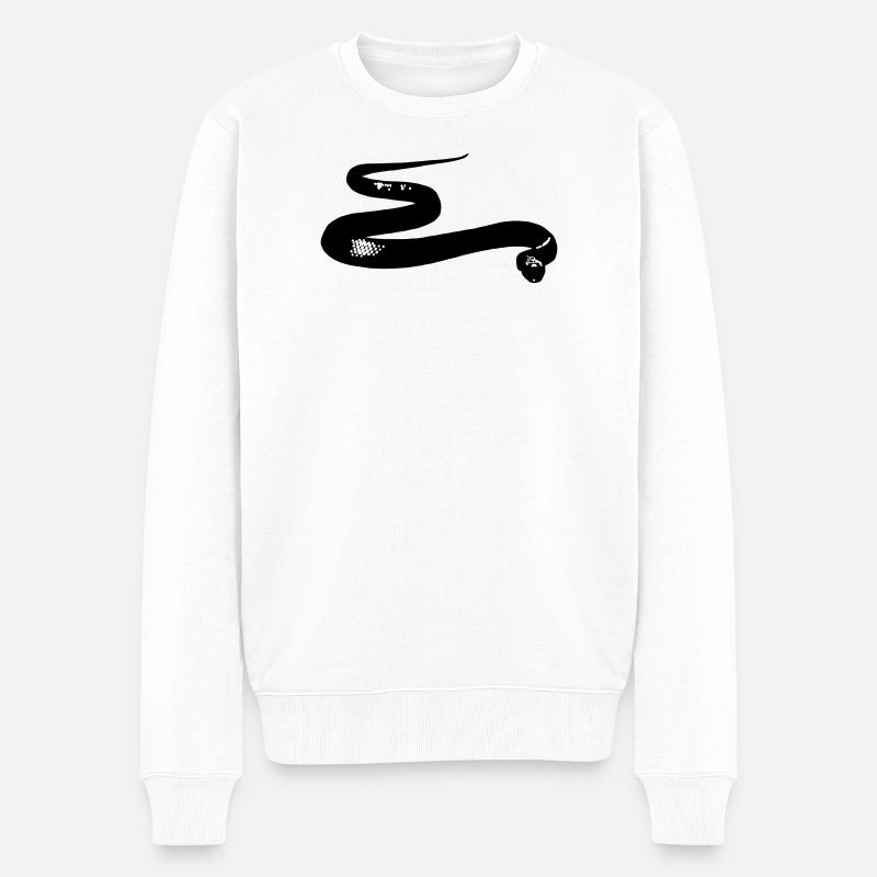 Schlange - Männer Premium Bio Pullover - Weiß