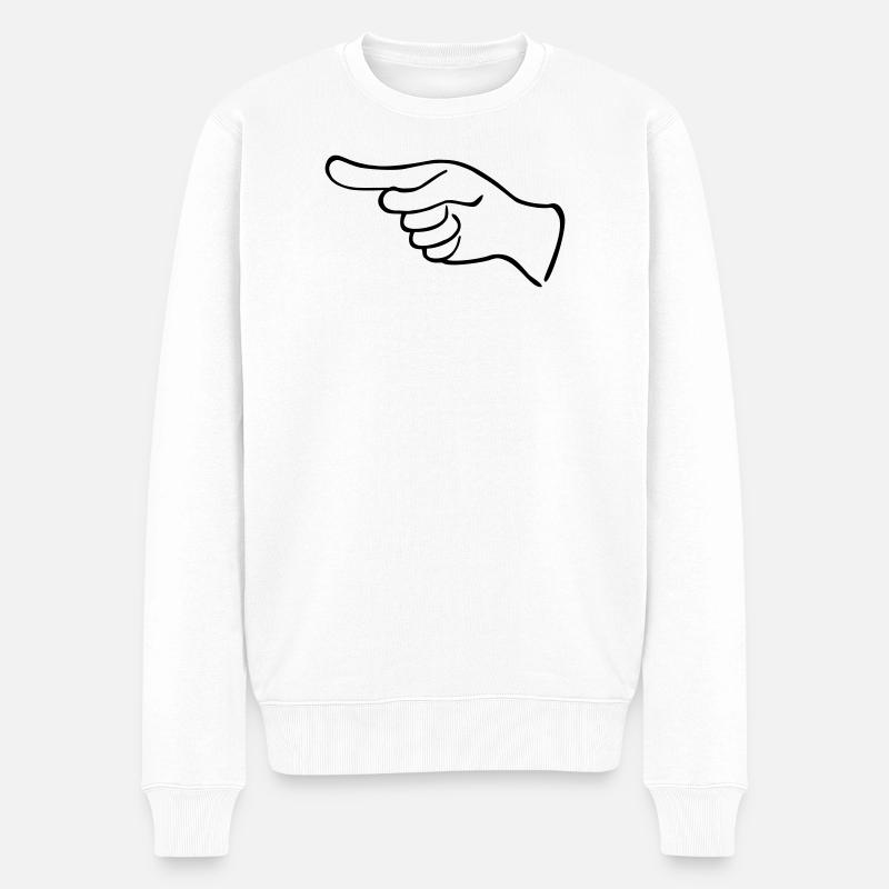 Eine hinweisende Hand - Männer Premium Bio Pullover - Weiß