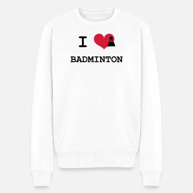 Badminton - Männer Premium Bio Pullover - Weiß