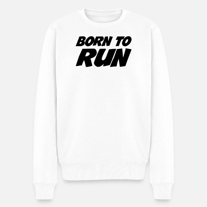 Born to run Athletics - Männer Premium Bio Pullover - Weiß