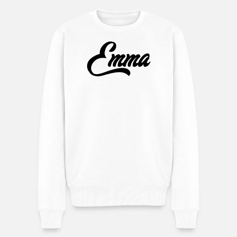Emma Name  - Männer Premium Bio Pullover - Weiß