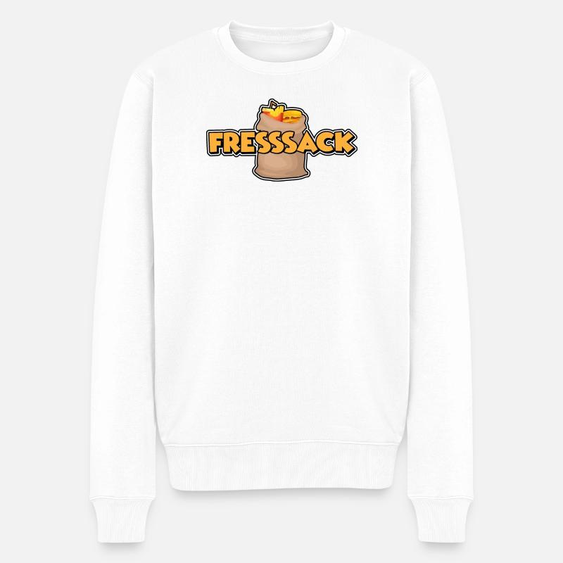 Fresssack - Männer Premium Bio Pullover - Weiß