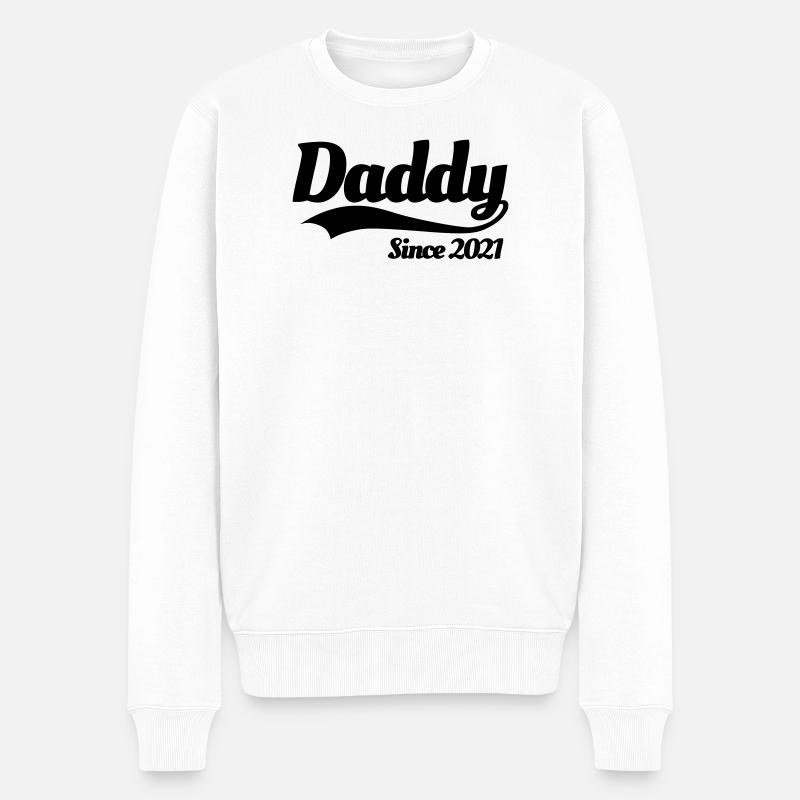Père grossesse enceinte Papa depuis 2021 - Pull Premium bio Homme - blanc