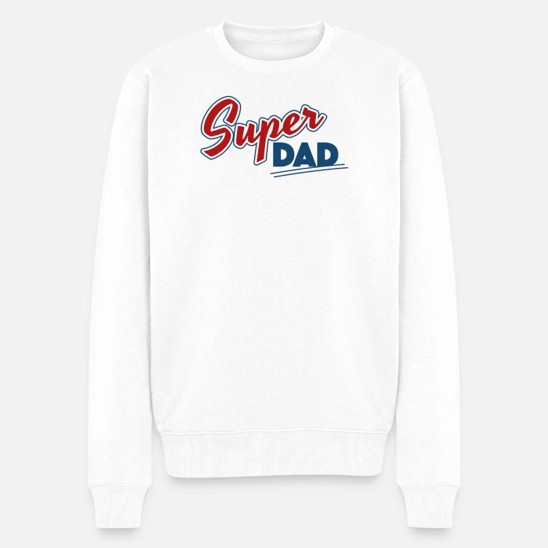 Super Dad Design - Männer Premium Bio Pullover - Weiß