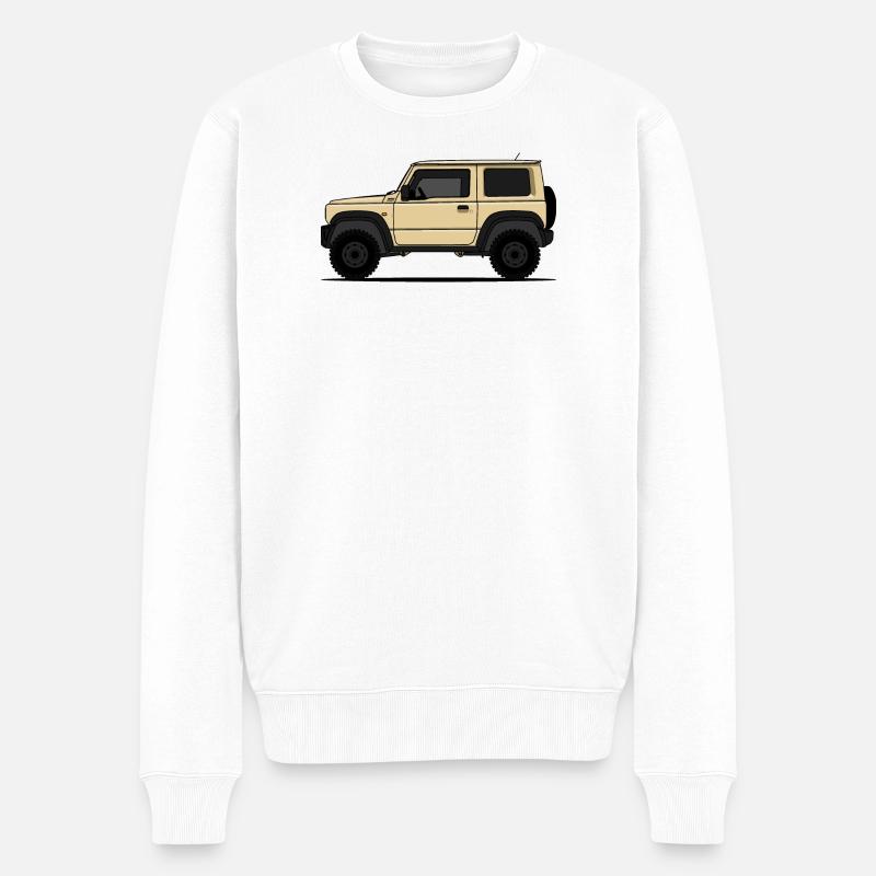 Jimny Beige - Männer Premium Bio Pullover - Weiß