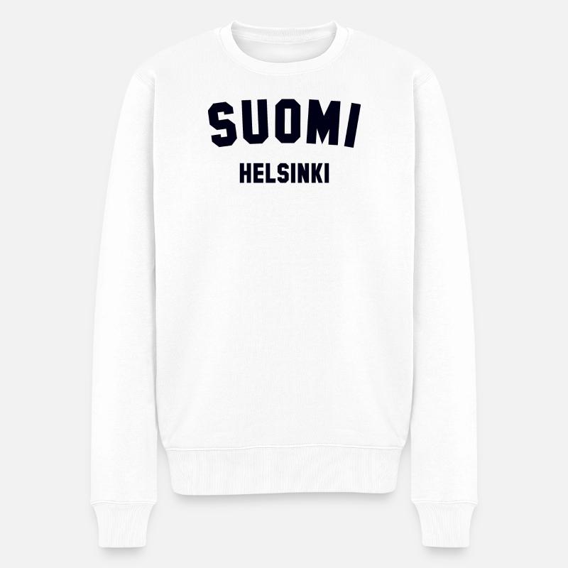 HELSINKI, Suomi, Finlande - Pull Premium bio Homme - blanc