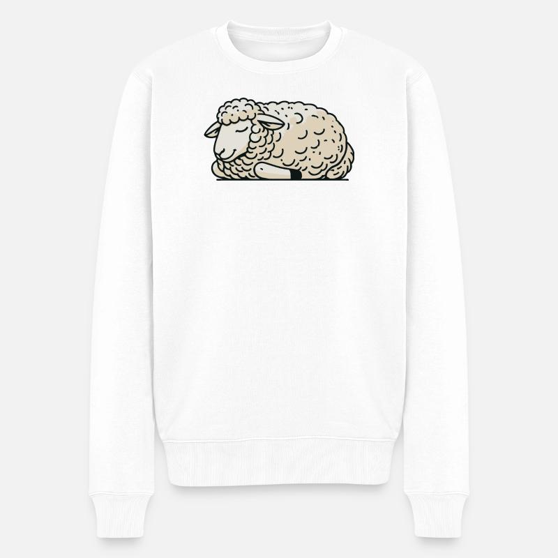 Schaf - Männer Premium Bio Pullover - Weiß