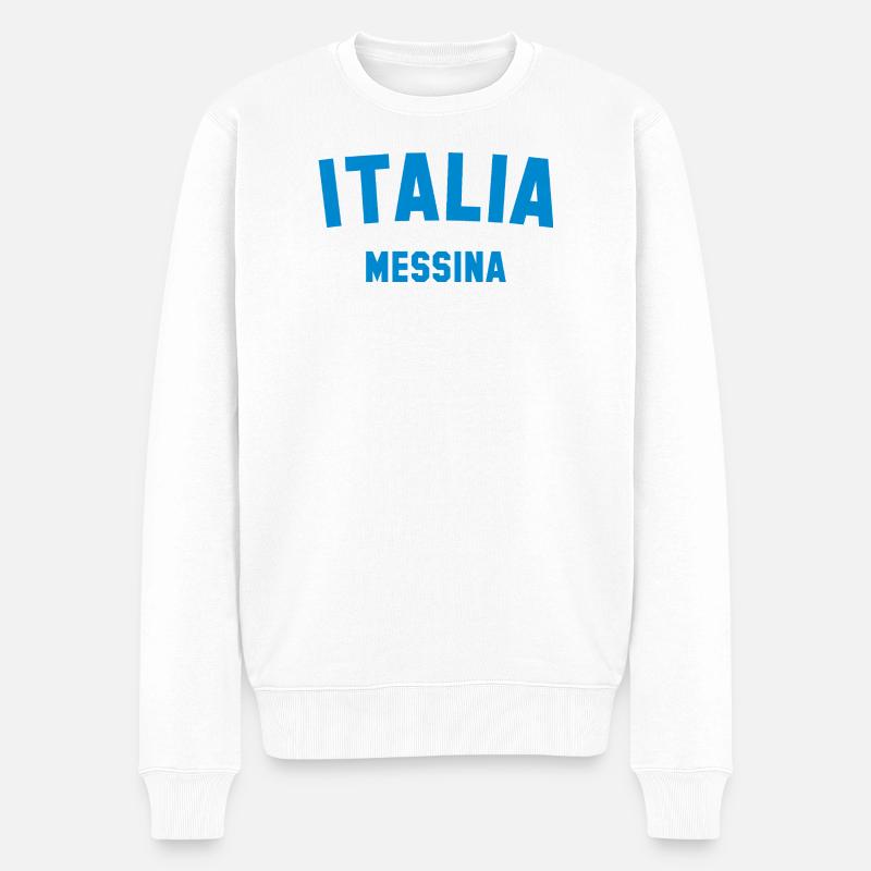 MESSINA Italy Italien - Männer Premium Bio Pullover - Weiß