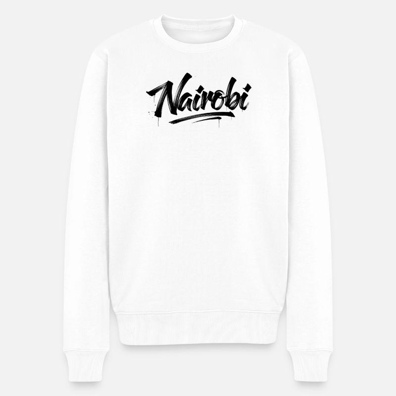Nairobi - Männer Premium Bio Pullover - Weiß