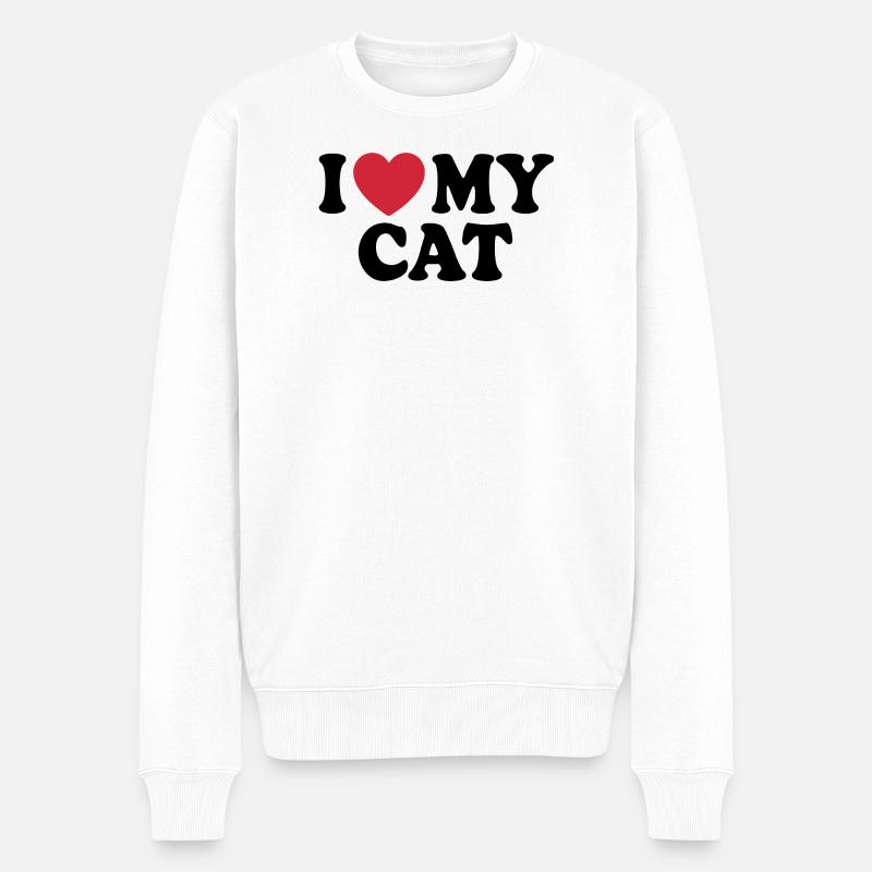 Citation J'aime mon chat - Pull Premium bio Homme - blanc
