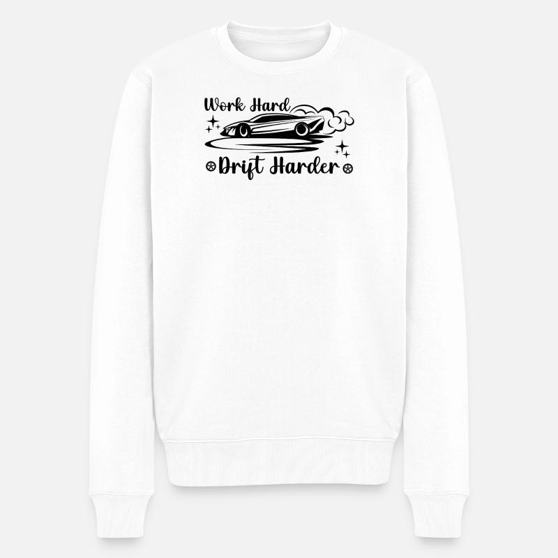 Sternennacht mit Waldmotiv - Männer Premium Bio Pullover - Weiß