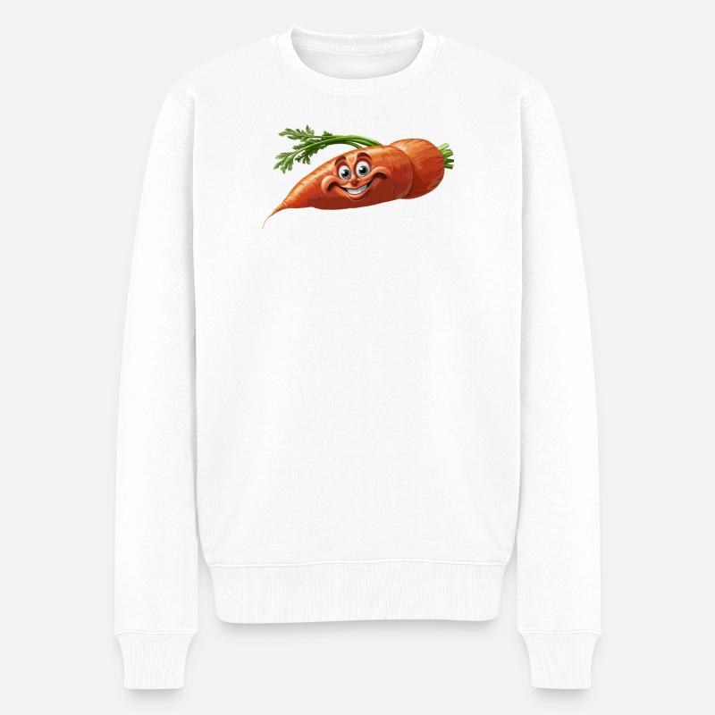 Karotte - Männer Premium Bio Pullover - Weiß