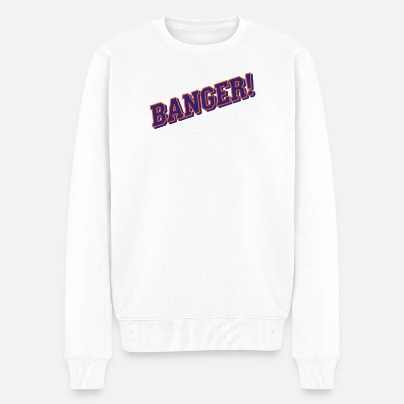 Banger! - Viraler Internetkultur-Humor - Männer Premium Bio Pullover - Weiß
