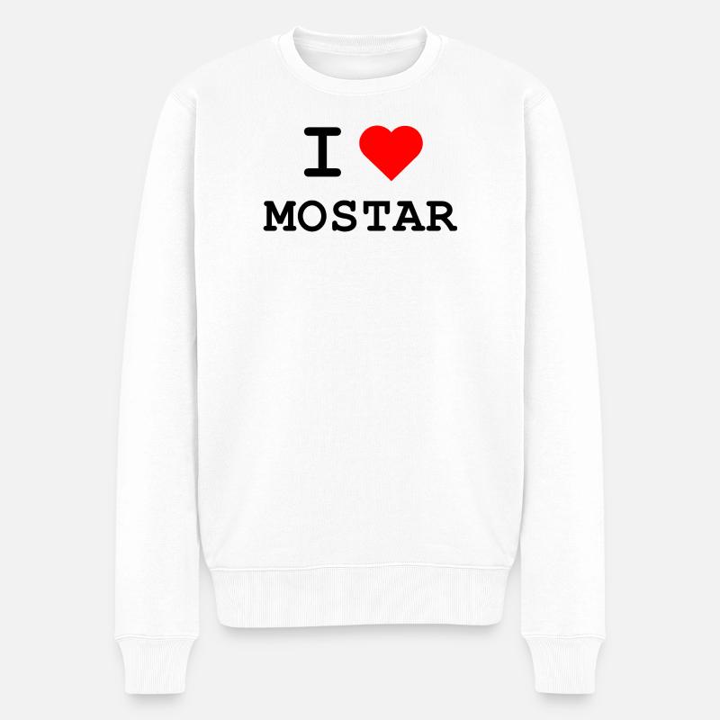 J’adore Mostar - Ich liebe Mostar - Pull Premium bio Homme - blanc