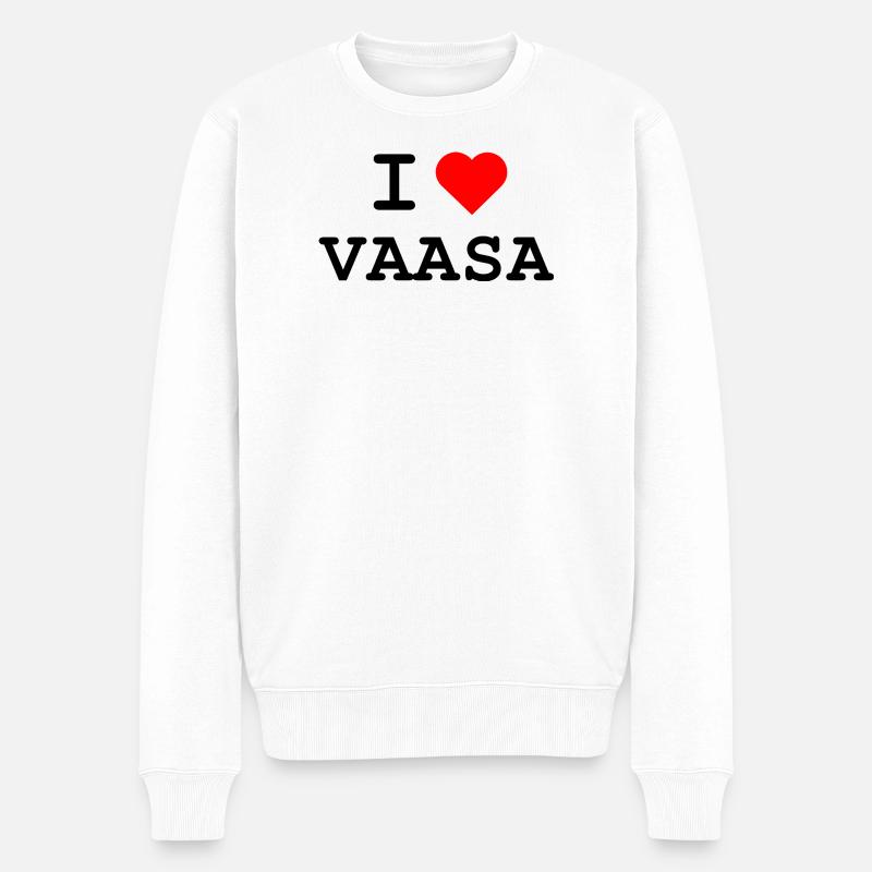 I love Vaasa - Männer Premium Bio Pullover - Weiß
