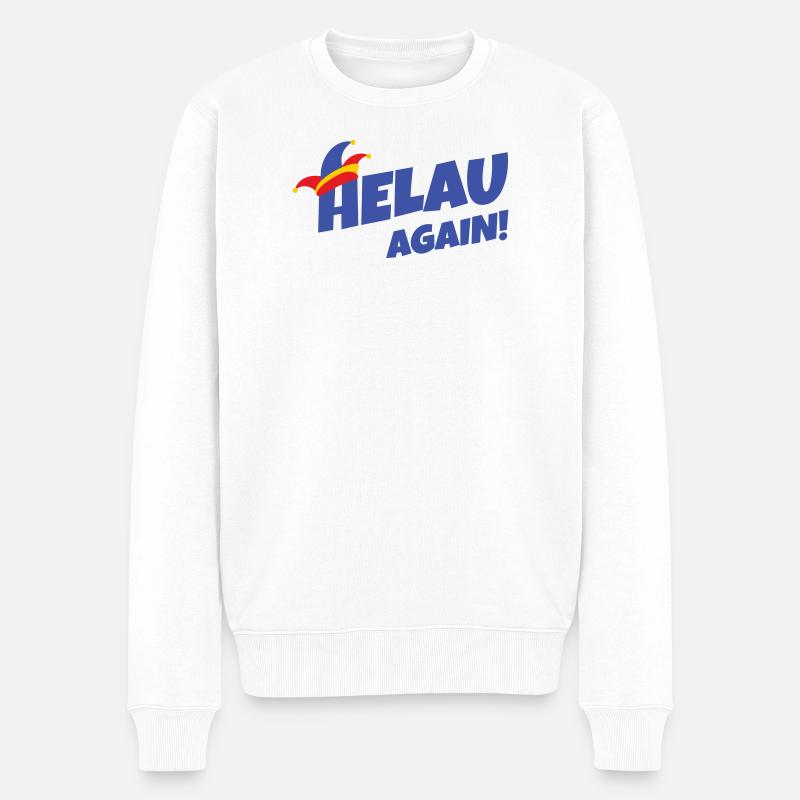 Helau again – Fasching Stil - Männer Premium Bio Pullover - Weiß