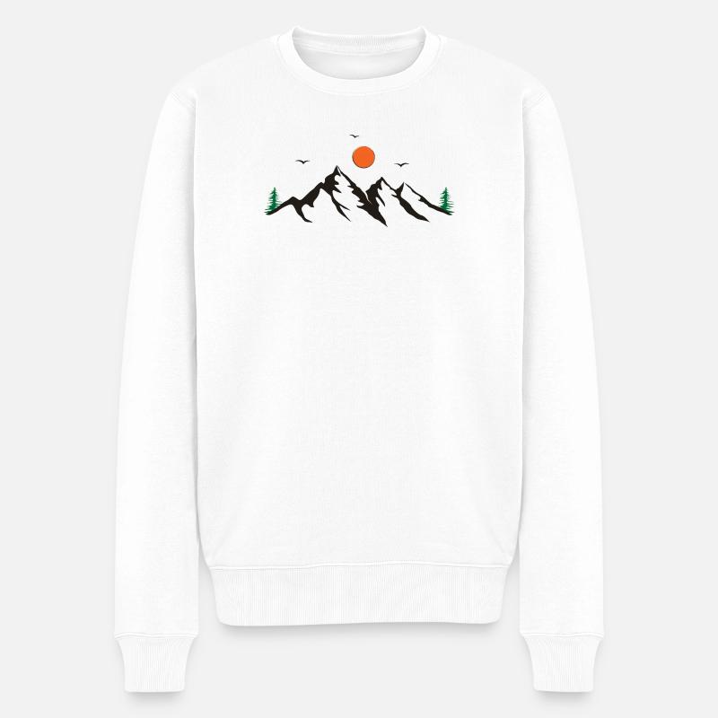 Gebirge - Männer Premium Bio Pullover - Weiß