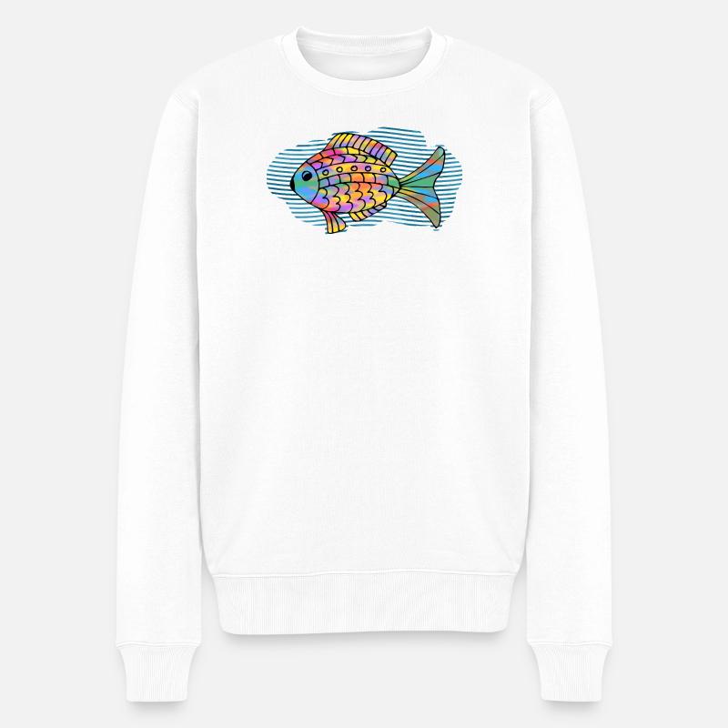 poisson - Pull Premium bio Homme - blanc