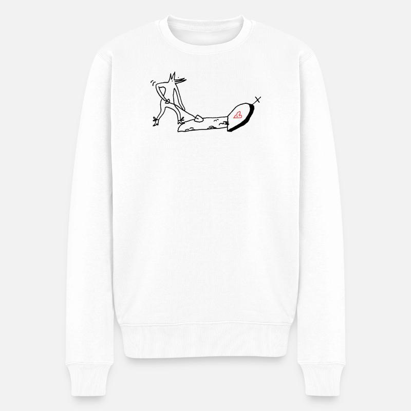 Tombe - Pull Premium bio Homme - blanc