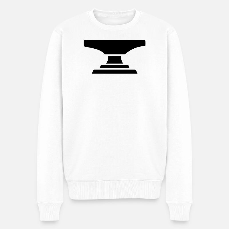 Amboss - Männer Premium Bio Pullover - Weiß