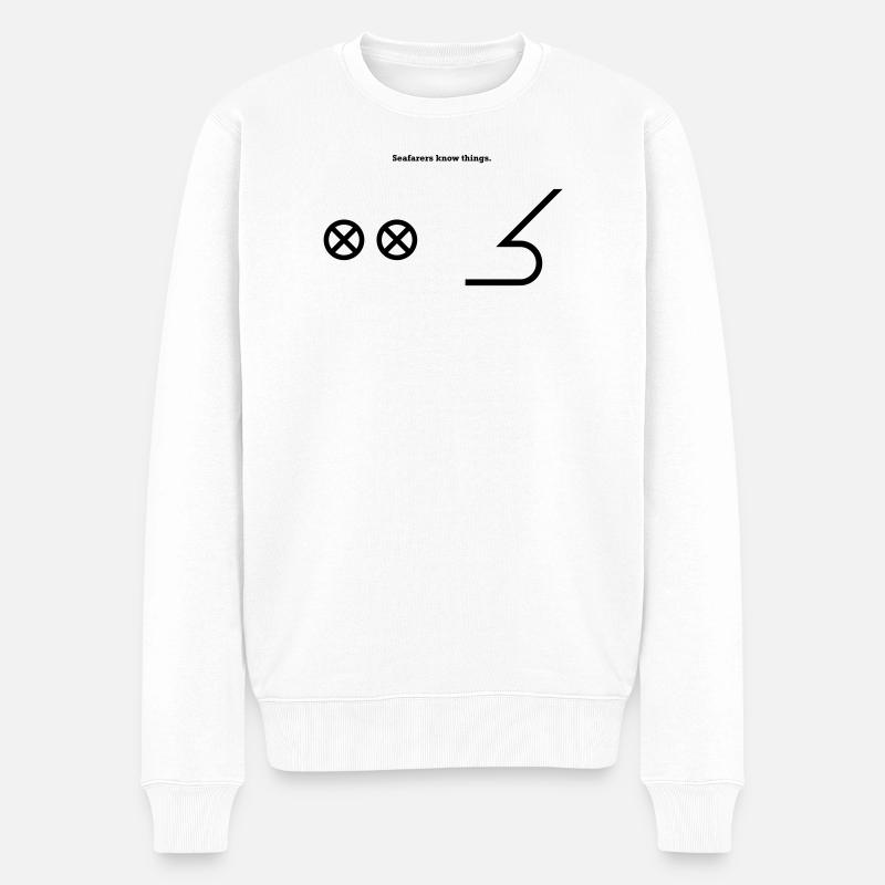Proue Proue - Capitaine des voiliers nautiques - Pull Premium bio Homme - blanc
