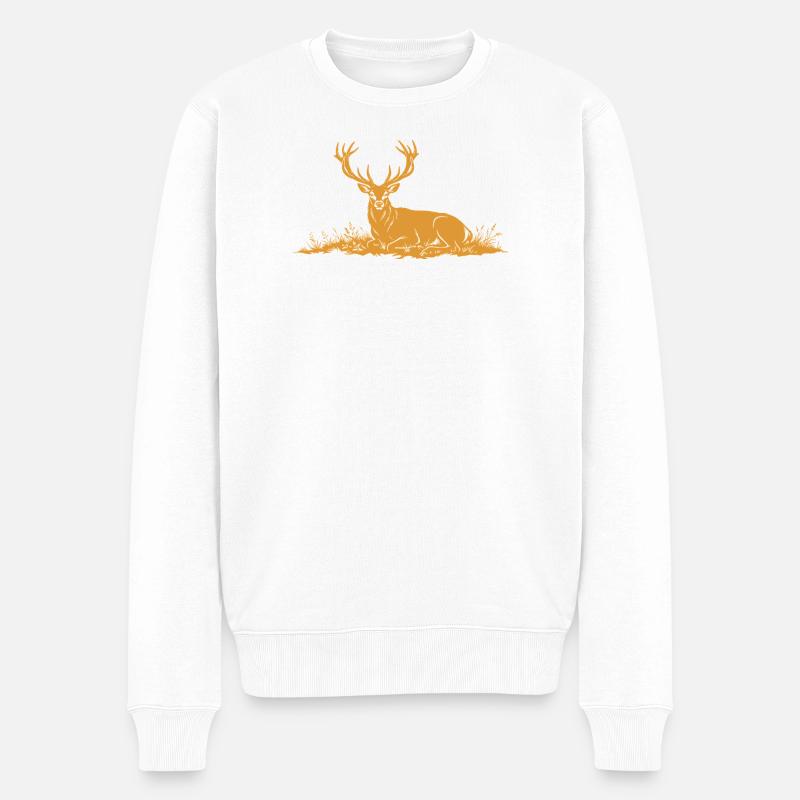 Cerf - Pull Premium bio Homme - blanc