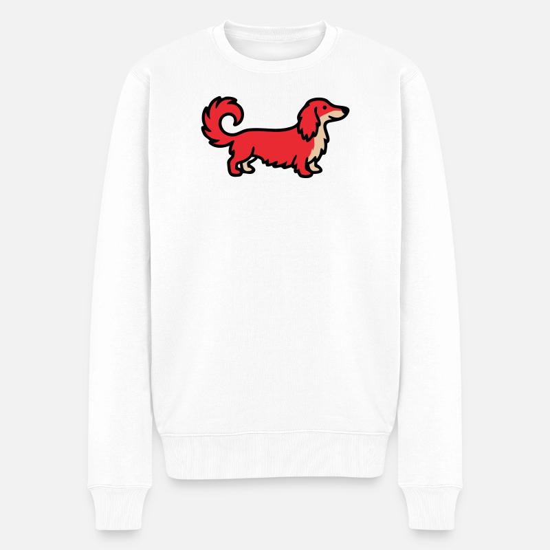 Irischer Setter Retriever Rot - Männer Premium Bio Pullover - Weiß