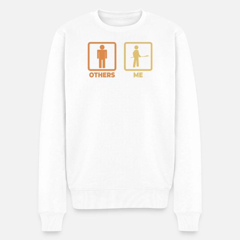 Bäcker Strichfiguren - Männer Premium Bio Pullover - Weiß