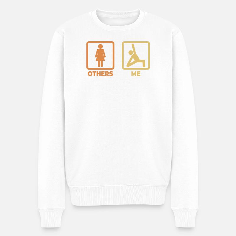 Bonhomme bâton de yoga - Pull Premium bio Homme - blanc