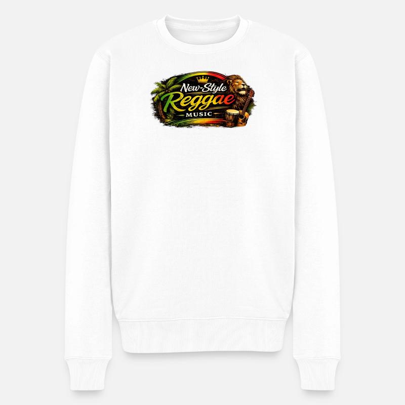 Reggae-Musikstil Oval - Männer Premium Bio Pullover - Weiß