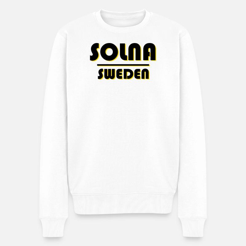 Solna - Stockholm - Männer Premium Bio Pullover - Weiß