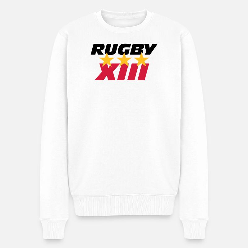 Rugby XIII - Männer Premium Bio Pullover - Weiß