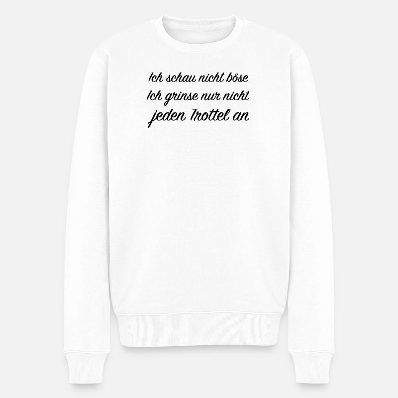 frecher spruch - Männer Premium Bio Pullover - Weiß