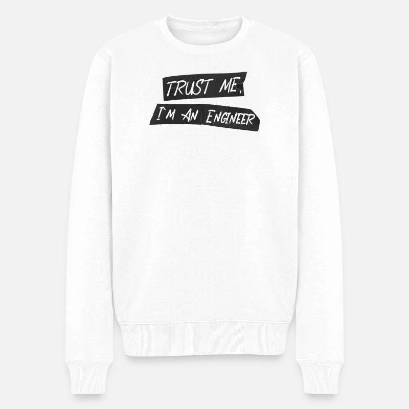 Ingénieur avec char - Pull Premium bio Homme - blanc
