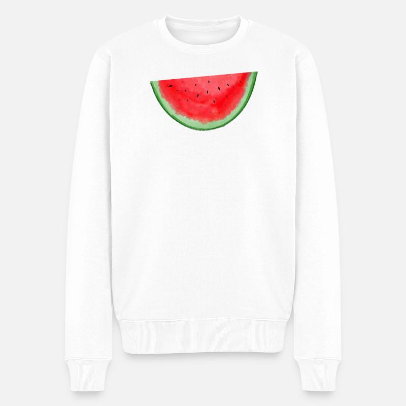 Aquarelle pastèque - Pull Premium bio Homme - blanc