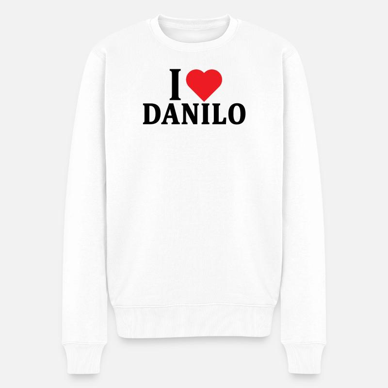 T-Shirt Ich liebe Danilo T-Shirt Geschenkidee - Männer Premium Bio Pullover - Weiß