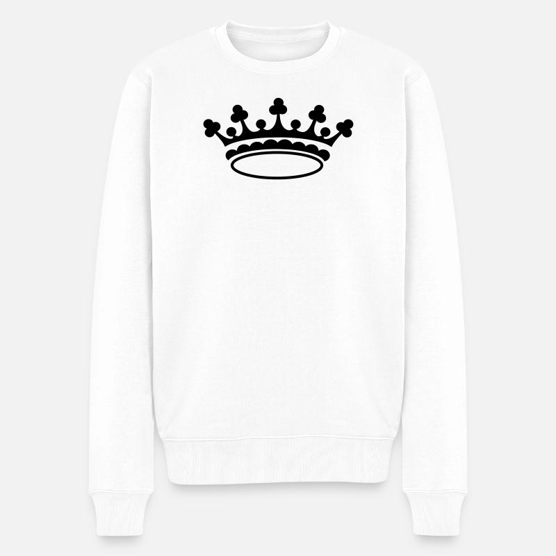 Kronkönig - Männer Premium Bio Pullover - Weiß