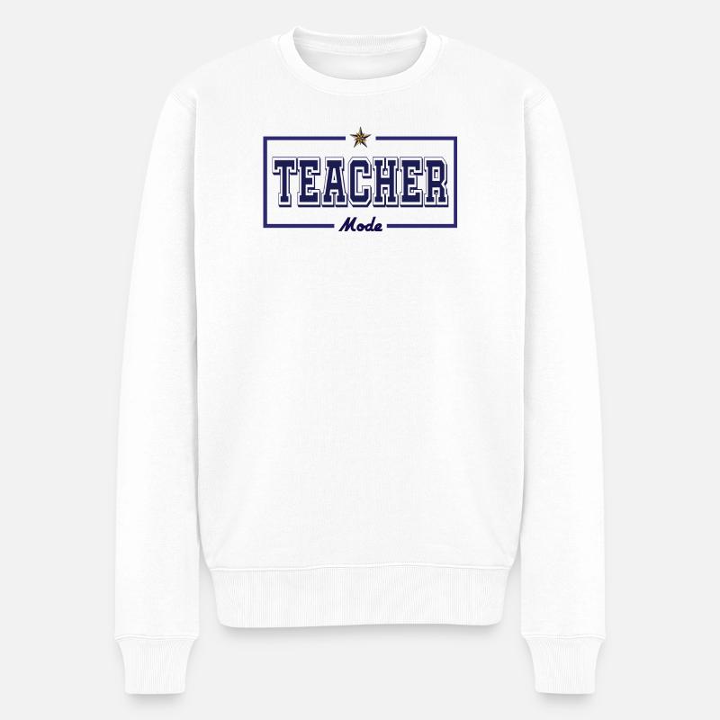 Lehrermodus ( Englisch ) - Männer Premium Bio Pullover - Weiß