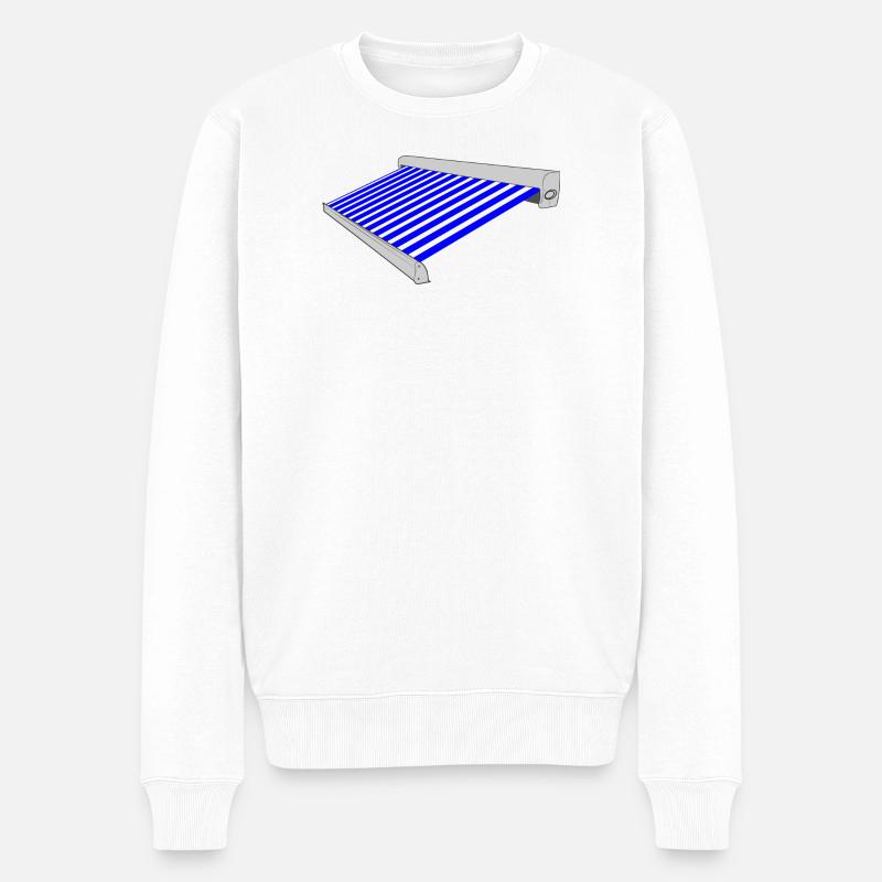 Sonnenschutz blau weiß - Männer Premium Bio Pullover - Weiß