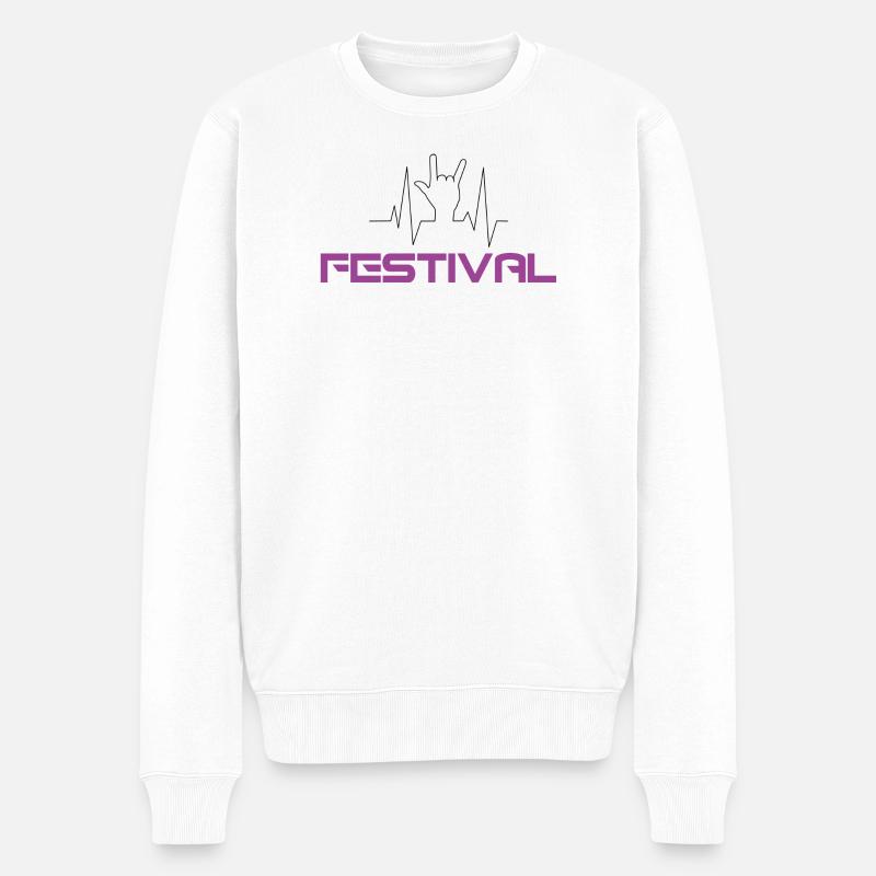 Festival - Männer Premium Bio Pullover - Weiß