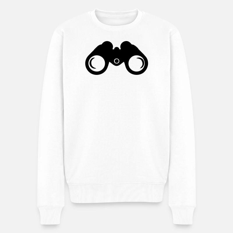 Fernglas - Männer Premium Bio Pullover - Weiß