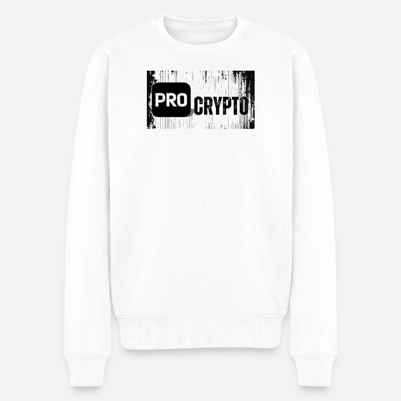 Pro Crypto - Männer Premium Bio Pullover - Weiß
