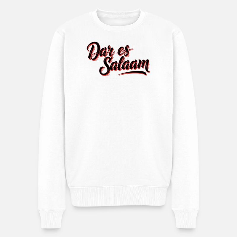 Dar es Salaam - Männer Premium Bio Pullover - Weiß