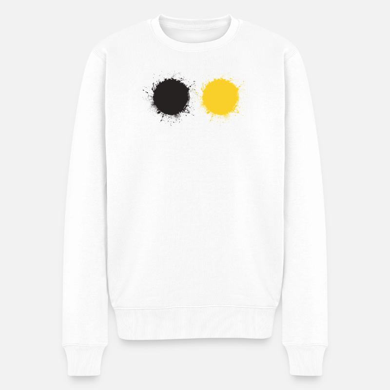 Noir et jaune - Pull Premium bio Homme - blanc